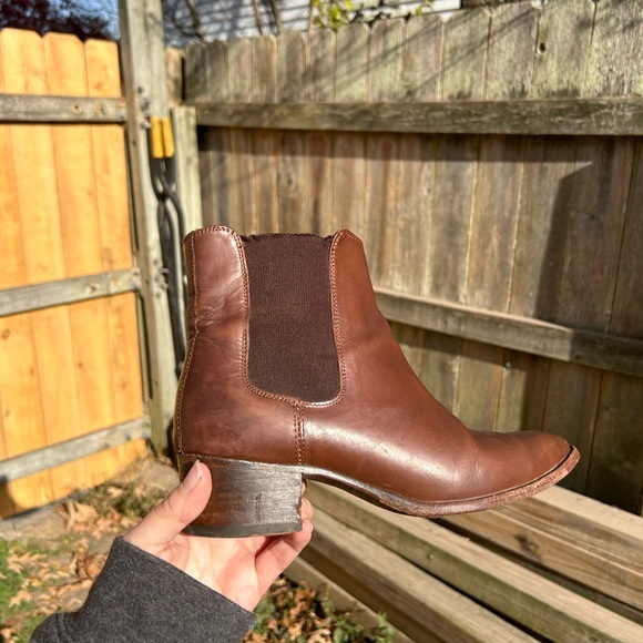 Frye brown Leather Chelsea Ankle Boots black 7.5 fall winter - Picture 5 of 16